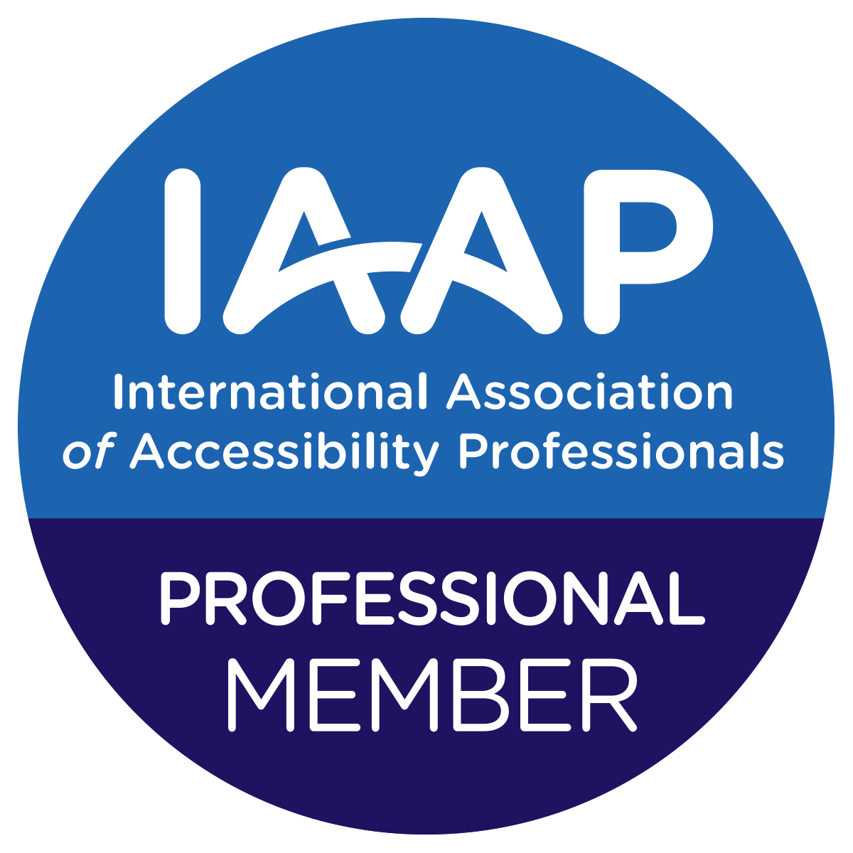 International Association of Accessibility Professionals Professional Member badge.
